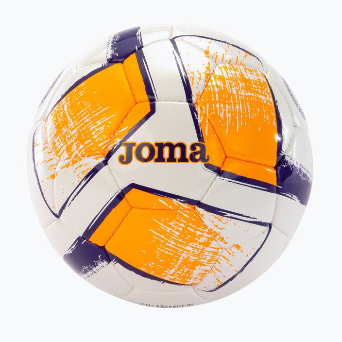 Joma Dali II futbolo kamuolys balta/šviesiai oranžinė/violetinė 5 dydis