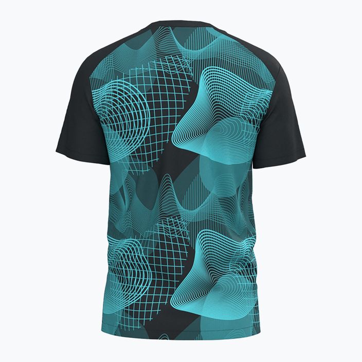 Vyriški teniso marškinėliai Joma Challenge black/turquoise 2