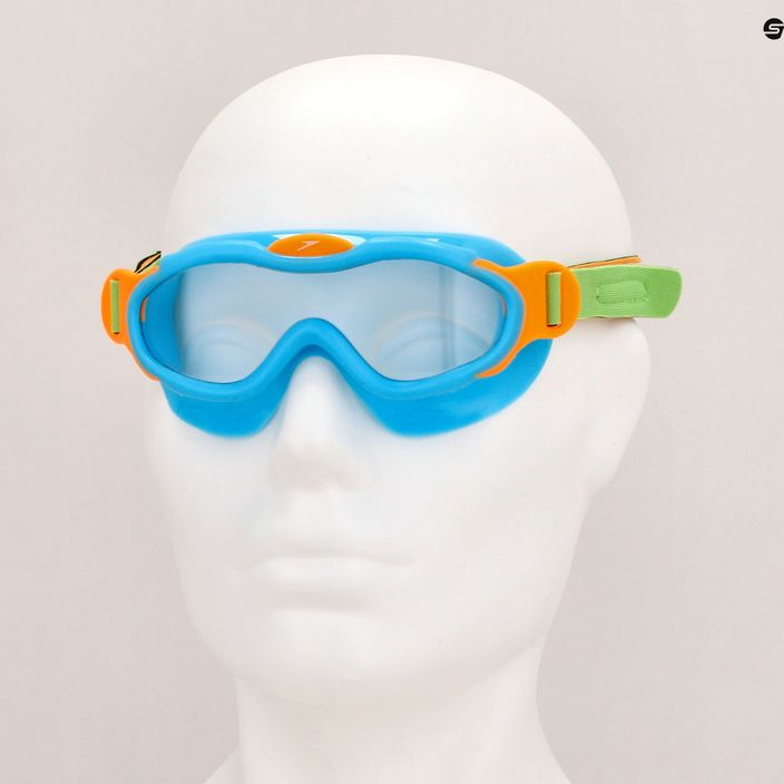 Vaikiška plaukimo kaukė Speedo Sea Squad Mask Jr azure blue/fluo green/fluo orange/clear 8