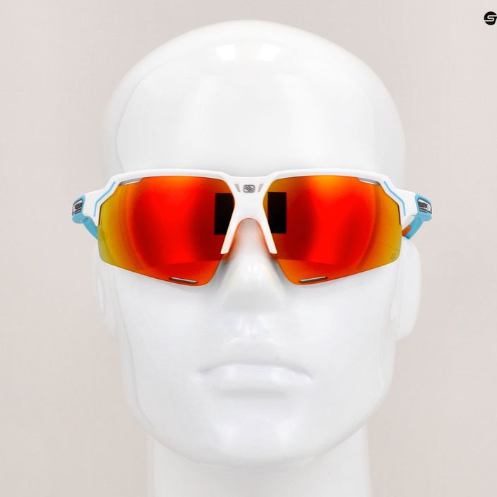 Rudy Project Deltabeat balti smaragdiniai matiniai / daugiaspalviai oranžiniai akiniai nuo saulės SP7440580000 13