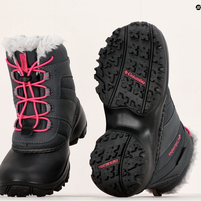 "Columbia Rope Tow III WP WP" mergaitiški vaikiški sniego batai tamsiai pilka/raudona 19