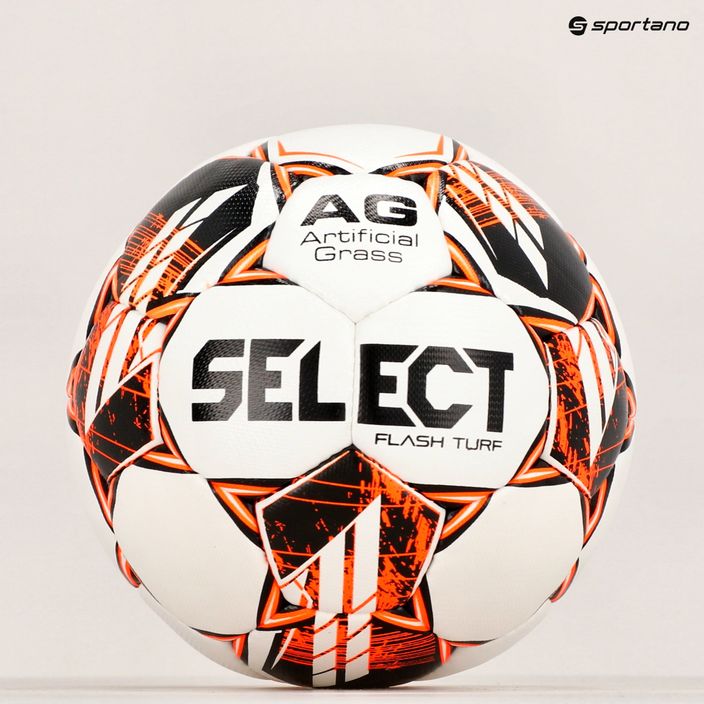 SELECT Flash Turf futbolo kamuolys v23 baltas/oranžinis 110047 dydis 4 5