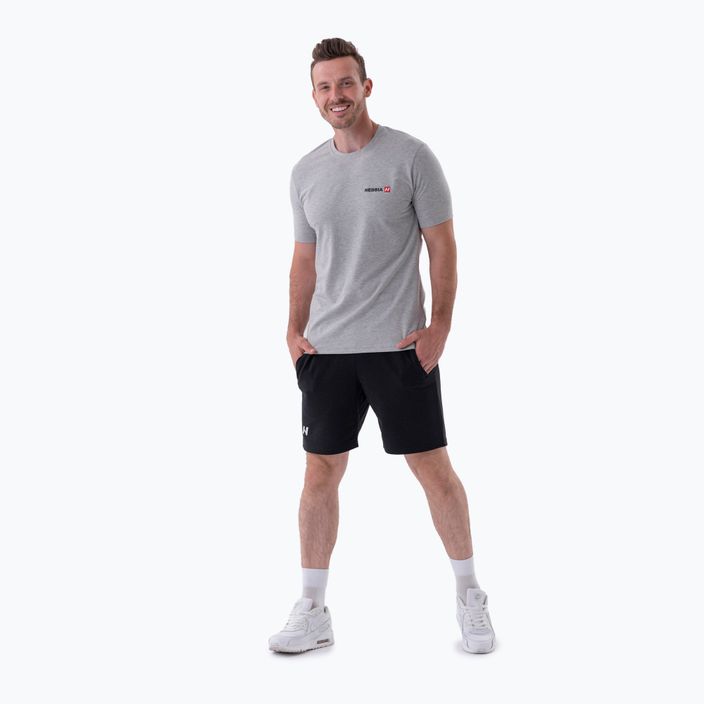 NEBBIA Minimalist Logo vyriški treniruočių marškinėliai šviesiai pilki 3