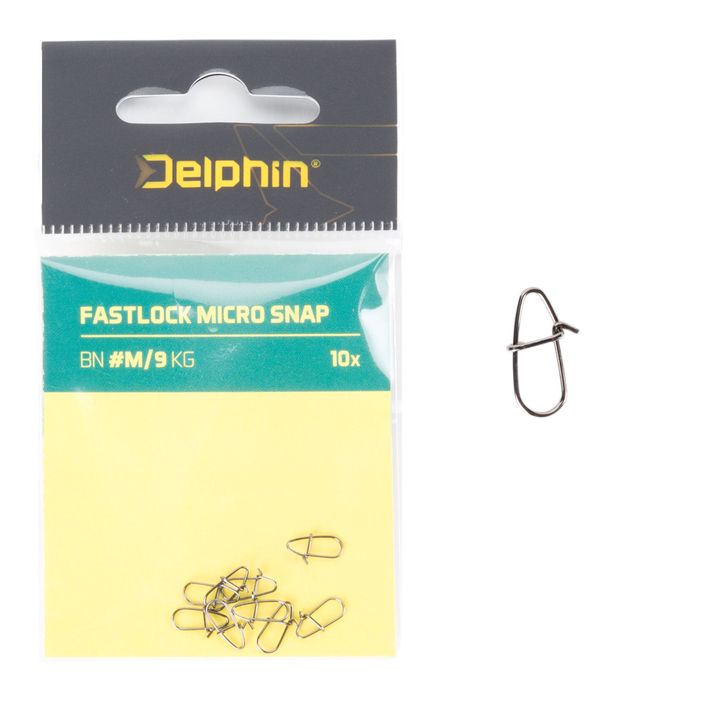 Delphin Fastlock Micro Snap besisukantis apsauginis smeigtukas 10 vnt. sidabrinės spalvos 969C04100 2