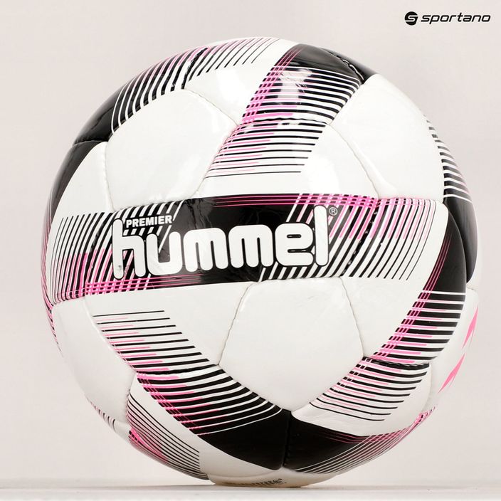 "Hummel Premier FB" futbolo kamuolys baltas/juodas/rožinis, 4 dydis 5