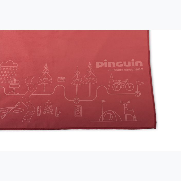 Greitai džiūstantis rankšluostis Pinguin Micro Towel Map XL red 2