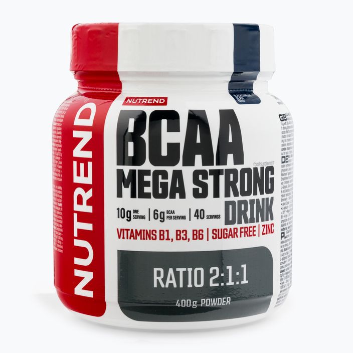 BCAA Mega Strong Nutrend amino rūgštys 400g juodųjų serbentų VS-106-400-ČR