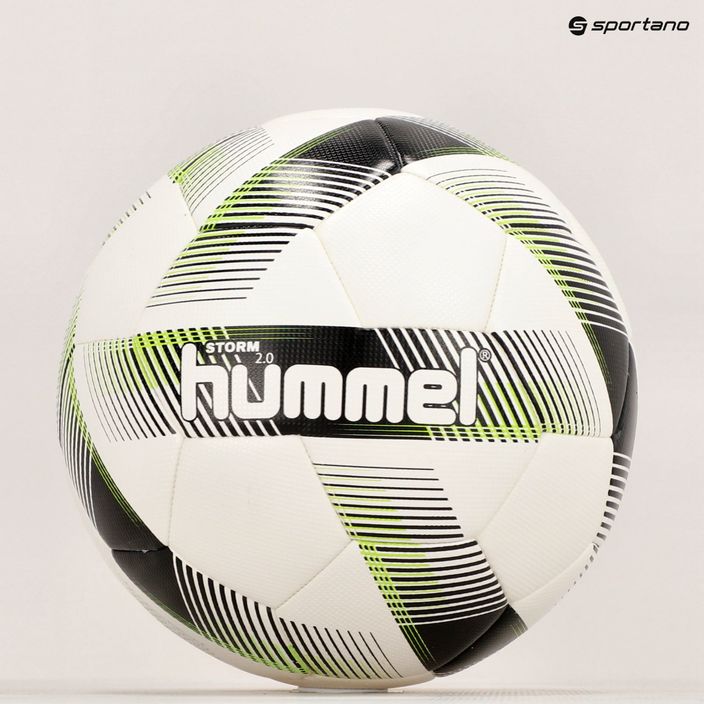 Hummel Storm 2.0 FB futbolo kamuolys baltas/juodas/žalias 4 dydis 6