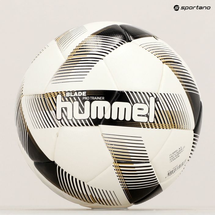 Hummel Blade Pro Trainer FB futbolo kamuolys baltas/juodas/auksinis 4 dydis 6