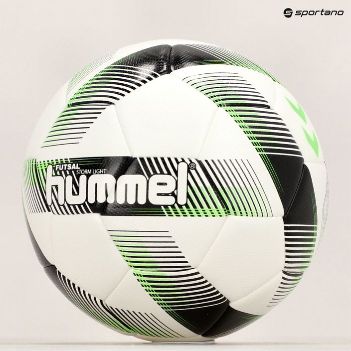 Hummel Storm Light FB futbolo kamuolys baltas/juodas/žalias 4 dydis 5