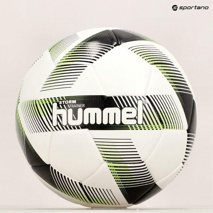 Hummel Storm Trainer FB futbolo kamuolys baltas/juodas/žalias 4 dydis 6