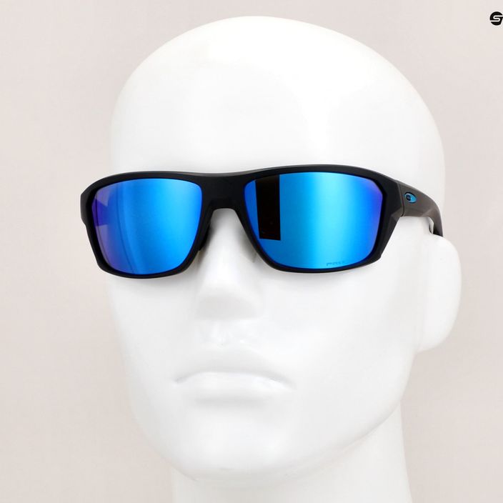 "Oakley Split Shot" matinės juodos/prizm safyro spalvos poliarizuoti akiniai nuo saulės 15