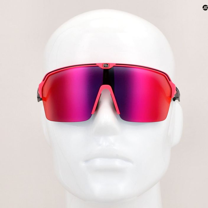 Rudy Project Spinshield Air rožinės spalvos fluo matiniai/daugiabriauniai raudoni dviračių akiniai SP8438900001 8