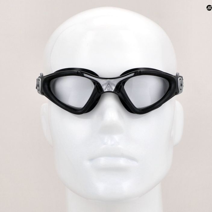 Aquasphere Kayenne juodi / sidabriniai / skaidrūs plaukimo akiniai 8
