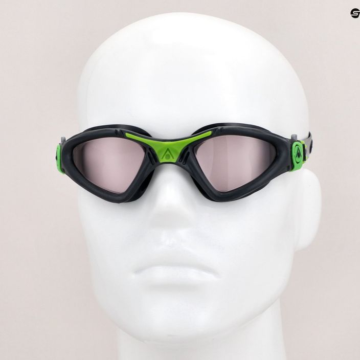 "Aquasphere Kayenne" tamsiai pilkos/žalios spalvos plaukimo akiniai 11