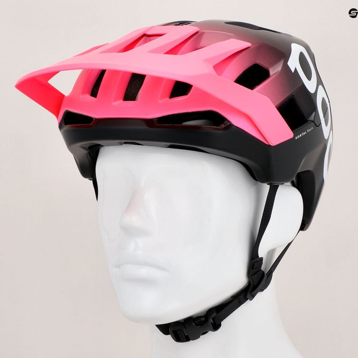 POC Kortal Race MIPS fluorescencinės rožinės/uranio juodos spalvos matinis dviratininko šalmas 12