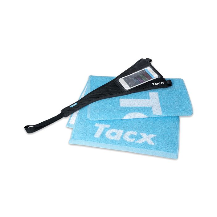 Dviračio apsauga nuo prakaito su kišenėle telefonui ir rankšluosčiu Tacx, juoda T2935 2