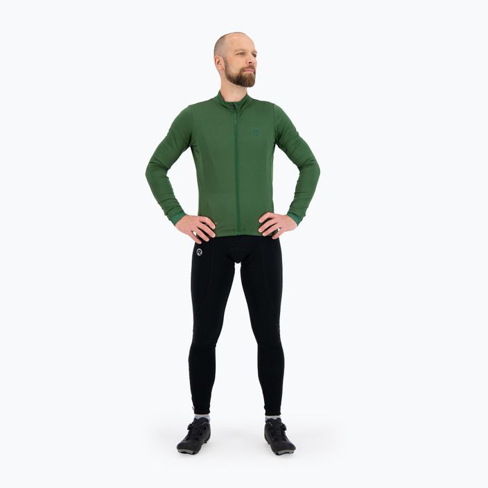Vyriški dviračių marškinėliai ilgomis rankovėmis Rogelli Essential army green 2