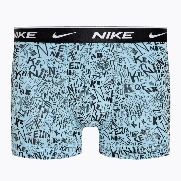 Vyriškos trumpikės Nike Everyday Cotton Stretch Trunk 3 poros aquarius blue lg print/grey/uni red 2