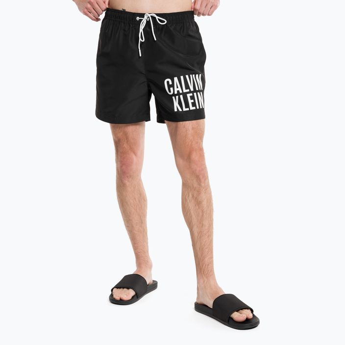 Vyriški Calvin Klein Medium Drawstring maudymosi šortai juodi 4