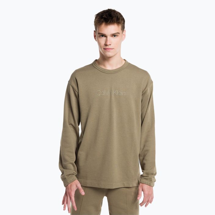 Calvin Klein vyriškas megztinis 8HU pilkas alyvuogių spalvos džemperis