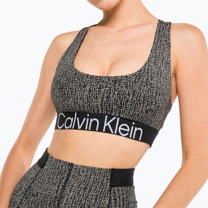 Calvin Klein Medium Support 8VR šokiruojančio rašto fitneso liemenėlė 4