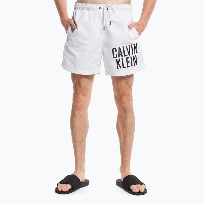 Vyriški Calvin Klein Medium Drawstring maudymosi šortai balti 5
