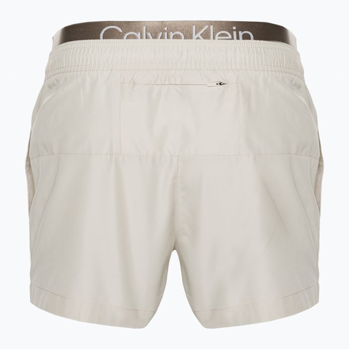 Vyriški Calvin Klein Short Double Wb smėlio spalvos maudymosi šortai 2