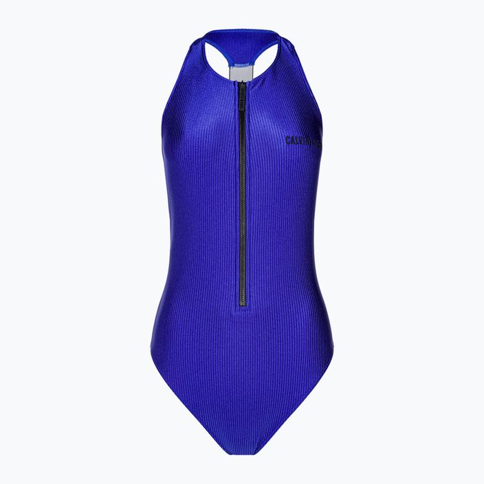 Moteriškas vientisas maudymosi kostiumėlis Calvin Klein Racerback One Piece midnight lagoon