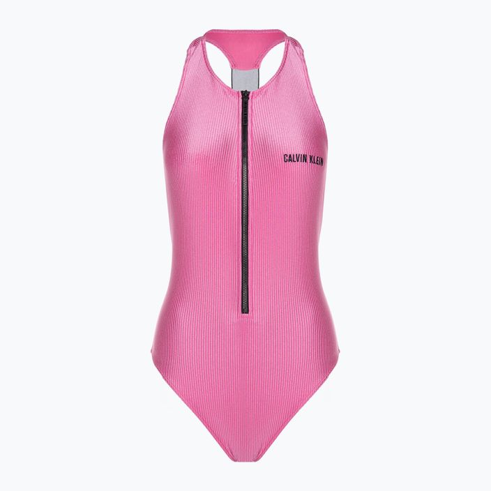 Moteriškas vientisas maudymosi kostiumėlis Calvin Klein Racerback One Piece bold pink