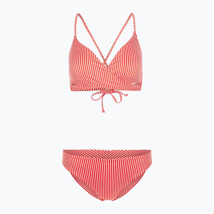 Moteriškas dviejų dalių maudymosi kostiumėlis O'Neill Baay Maoi Bikini red simple stripe 5