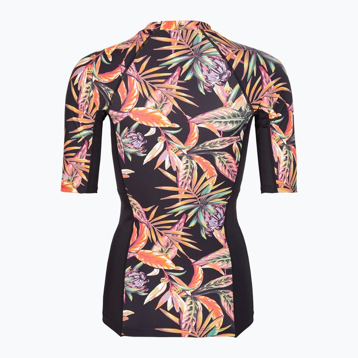 Moteriški maudymosi marškinėliai O'Neill Anglet Skin SS black tropical flower 2
