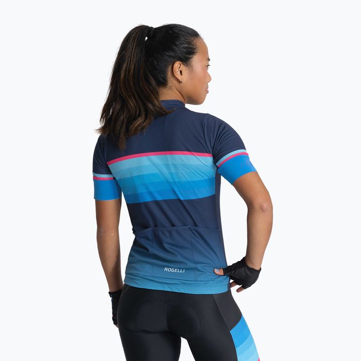 Moteriški dviračių marškinėliai Rogelli Impress II blue/pink/black 2