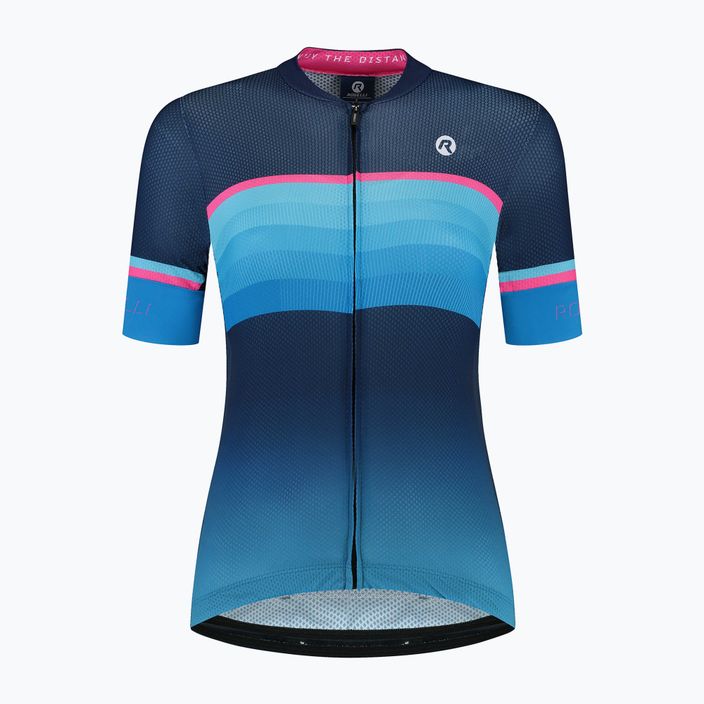 Moteriški dviračių marškinėliai Rogelli Impress II blue/pink/black 3