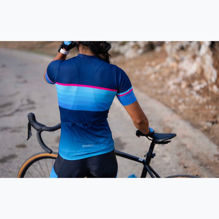 Moteriški dviračių marškinėliai Rogelli Impress II blue/pink/black 9