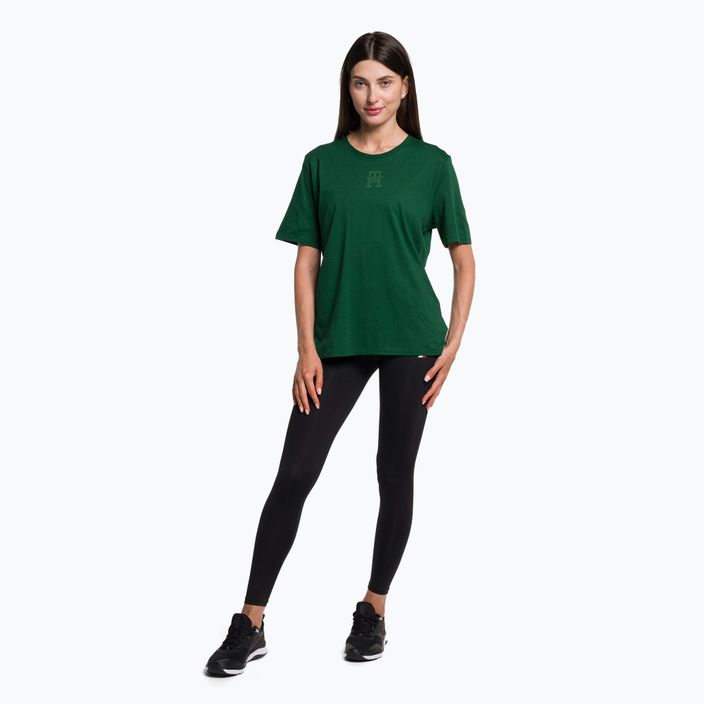 Tommy Hilfiger moteriški treniruočių marškinėliai Regular Th Monogram green 2