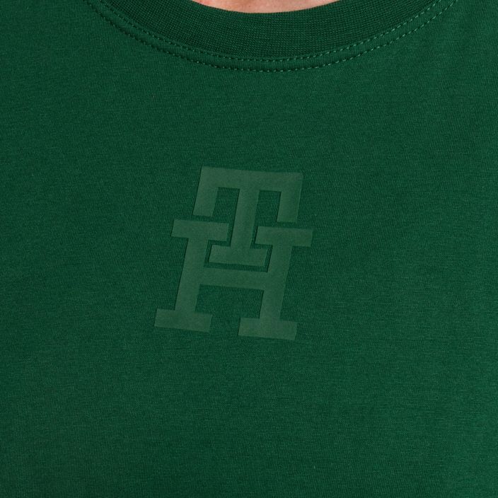 Tommy Hilfiger moteriški treniruočių marškinėliai Regular Th Monogram green 4