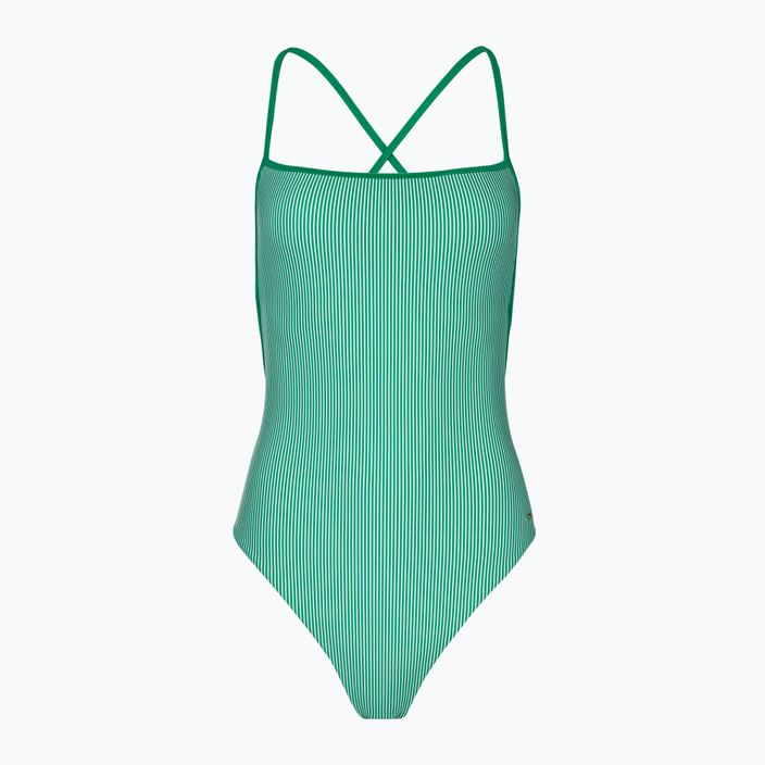 Moteriškas vientisas maudymosi kostiumėlis Tommy Hilfiger Straight Neck Print ithaca olimpic green