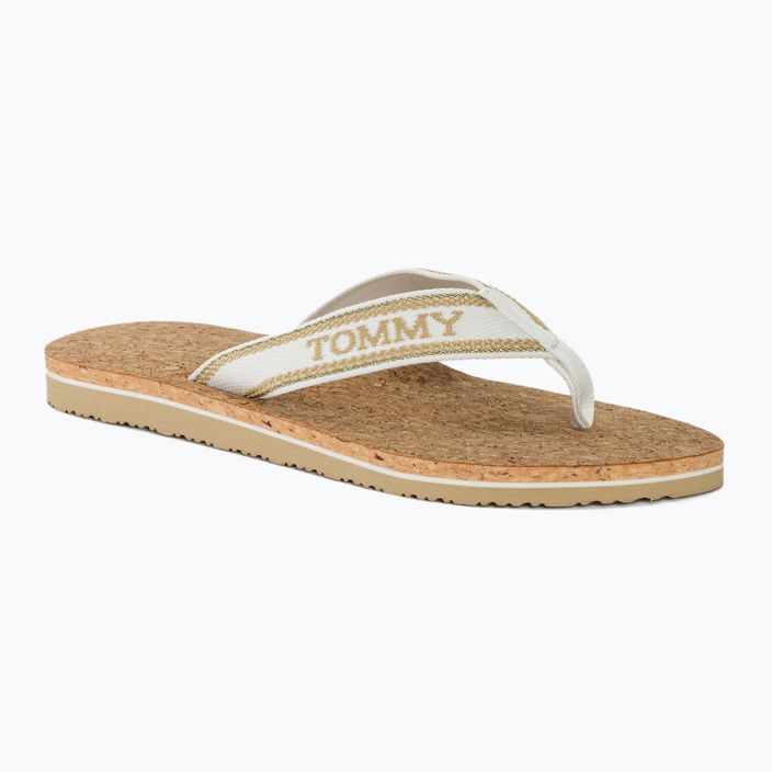 Moteriškos šlepetės per pirštą Tommy Hilfiger Cork Beach Sandal harvest wheat