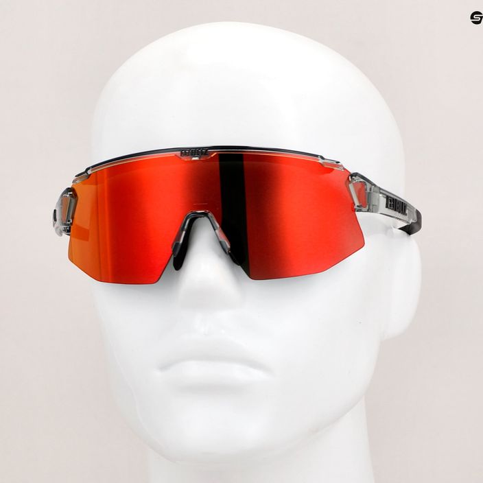Bliz Breeze S3+S2 skaidrūs tamsiai pilki/rudi raudoni daugiafunkciniai/oranžiniai dviračių akiniai 9