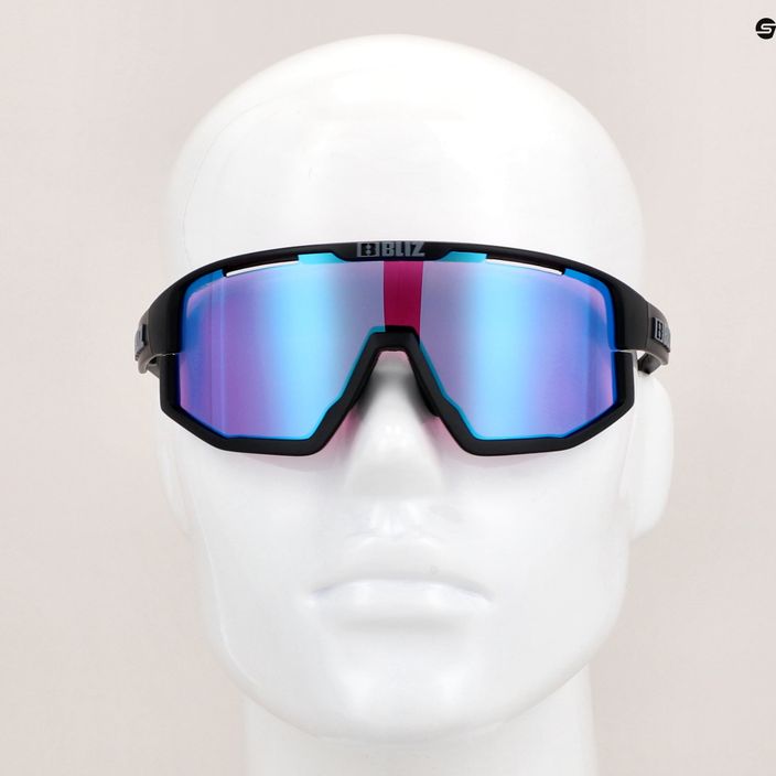 Bliz Fusion Nano Optics Nordic Light S2 matiniai juodi/begonia/violetiniai mėlyni daugiafunkciniai dviračių akiniai 12