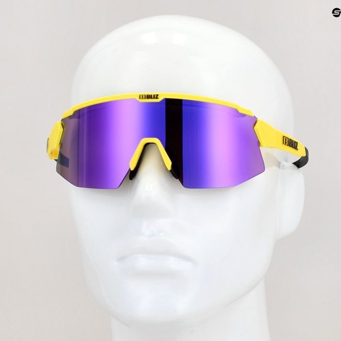 Bliz Breeze S3+S1 matiniai neoninės geltonos/rudos violetinės/rožinės spalvos dviratininko akiniai 11