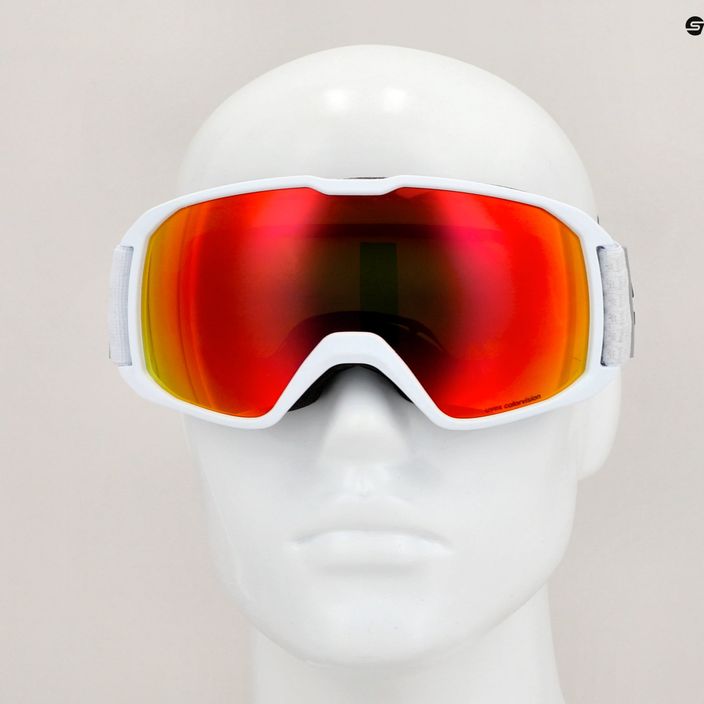 UVEX Xcitd CV S2 slidinėjimo akiniai balti matiniai/morror rose/colorvision green 6