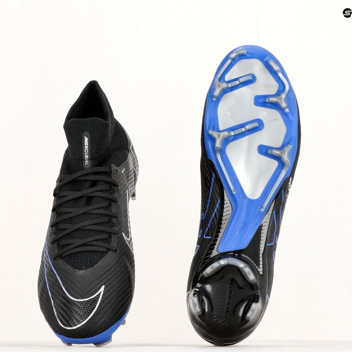 Nike Zoom Mercurial Superfly 9 Pro FG futbolo bateliai juodi/chromuoti/hiper royal 8
