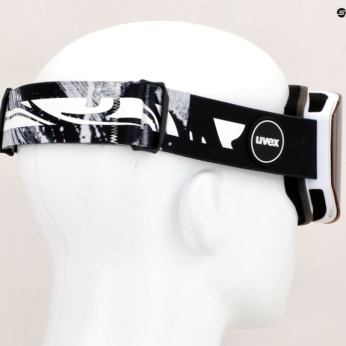UVEX Evidnt Attract CV S2 slidinėjimo akiniai balti matiniai / veidrodiniai sidabriniai / geltoni / skaidrūs 6