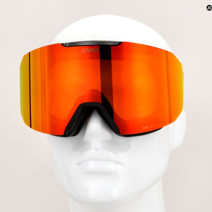 UVEX Evidnt Attract CV S2 slidinėjimo akiniai juodi matiniai / veidrodiniai raudoni / oranžiniai / skaidrūs 6