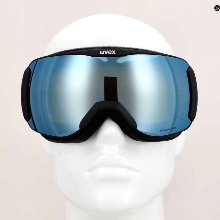 UVEX Downhill 2100 CV slidinėjimo akiniai juodi matiniai / veidrodiniai balti / spalvoti žali 6