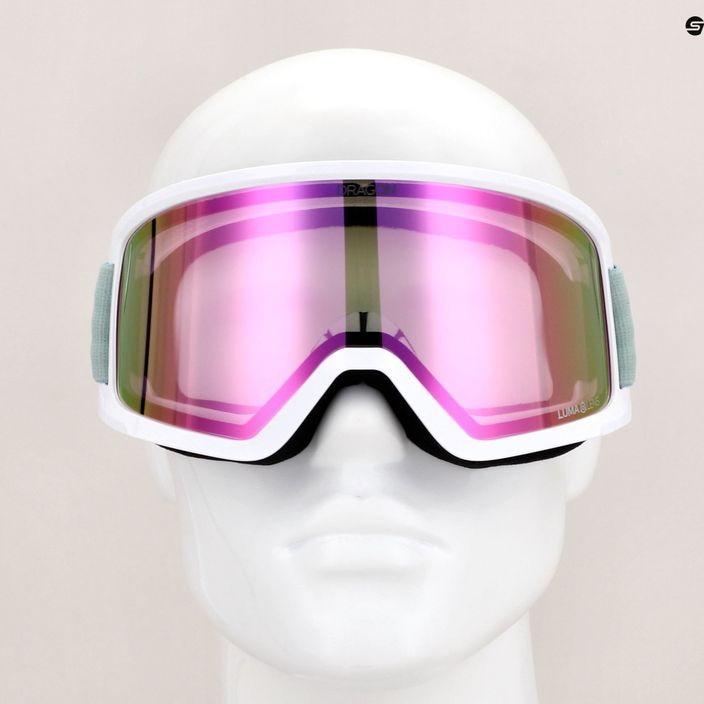 DRAGON DX3 OTG mineraliniai/lumalens rožiniai joniniai slidinėjimo akiniai 10