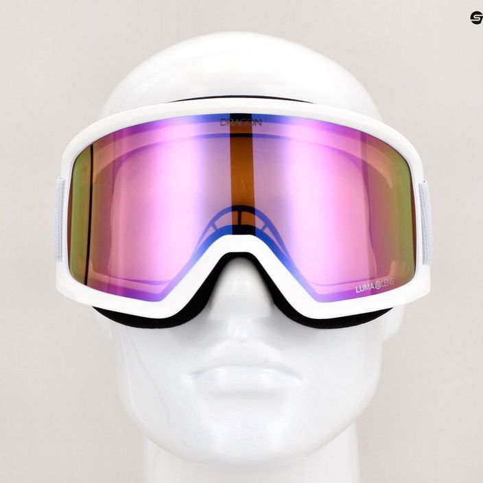 DRAGON L DX3 OTG slidinėjimo akiniai balti/šviesūs rožiniai jonai 6