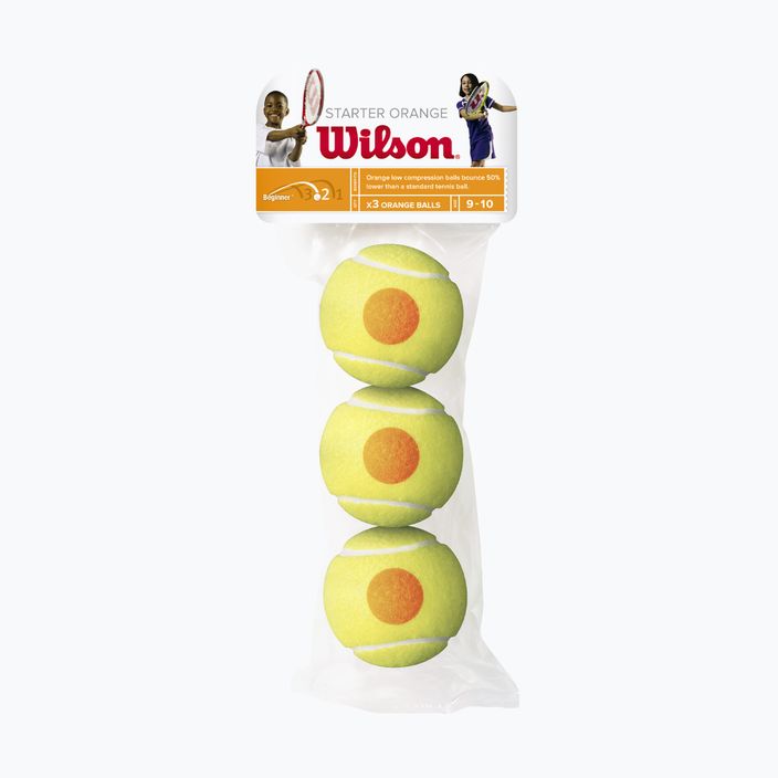 Wilson Starter Orange Tball vaikų teniso kamuoliukai 3 vnt. geltoni WRT137300